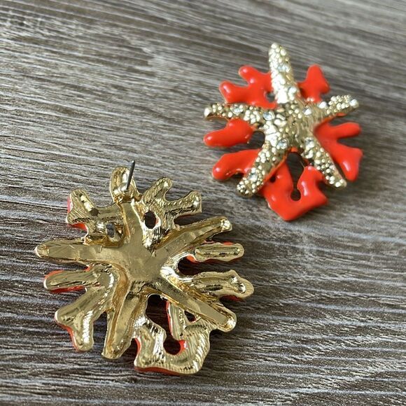 Trendy style starfish earrings N222 - Picture 3 of 4